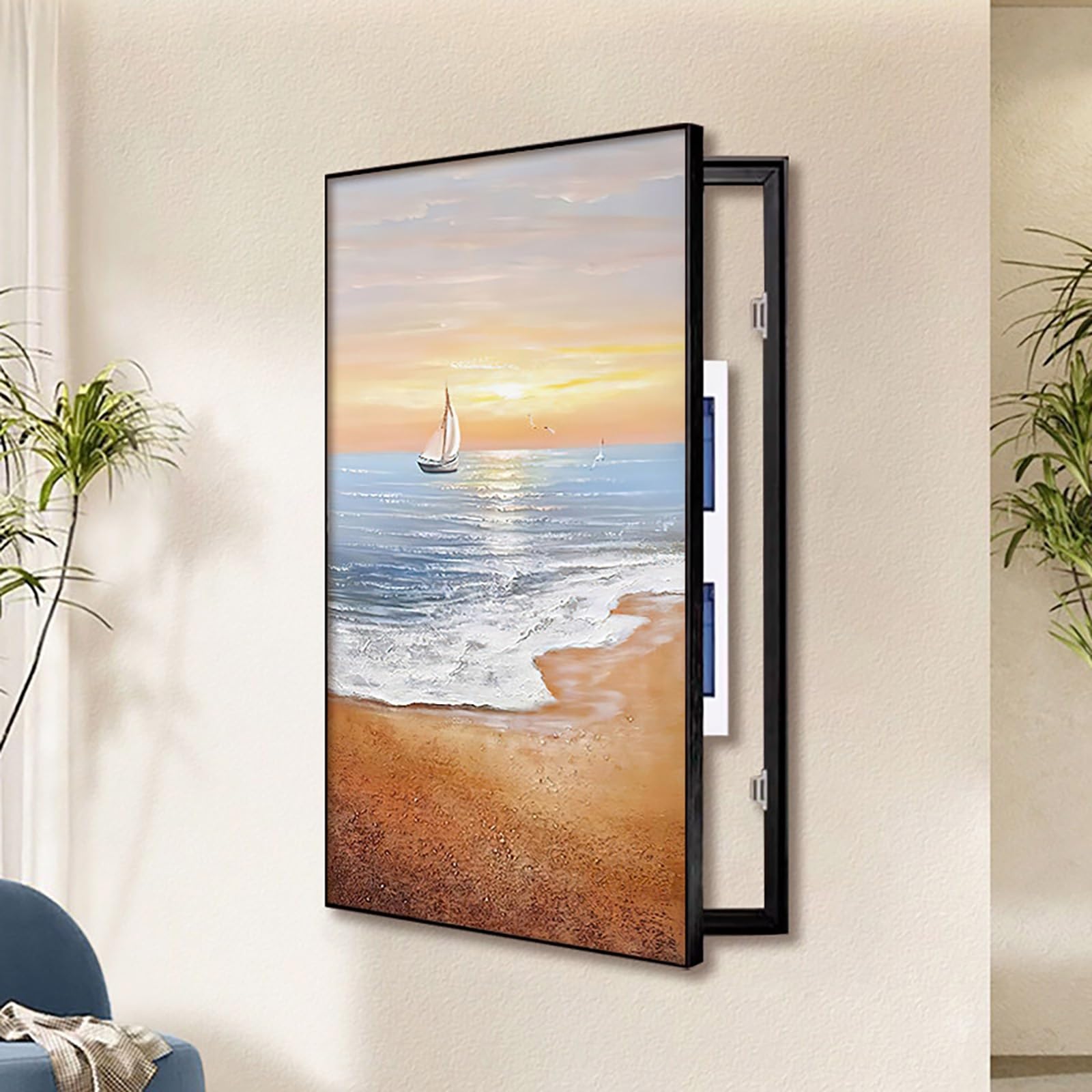 Aluminum Alloy Decorative Breaker Box Cover, 16 Patterns Available, Decorative Fuse Box Cabinet Cover for Household Office Corridor(O,80x160CM/31.5 * 63IN)