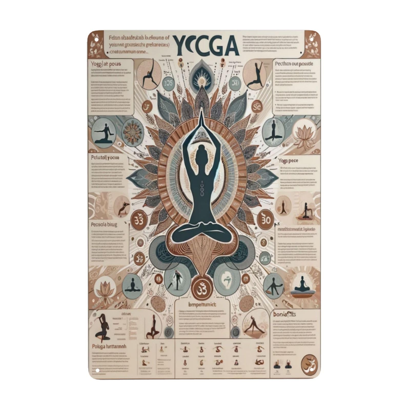 Inspirational Yoga Journey Metal signs Wall Art decor- Vintage Antique Tinplate Sign - Home Decor for Living Room, Studio, Gym?meditation room - Peaceful Indoor Outdoor Wall Pediment 12x8inch