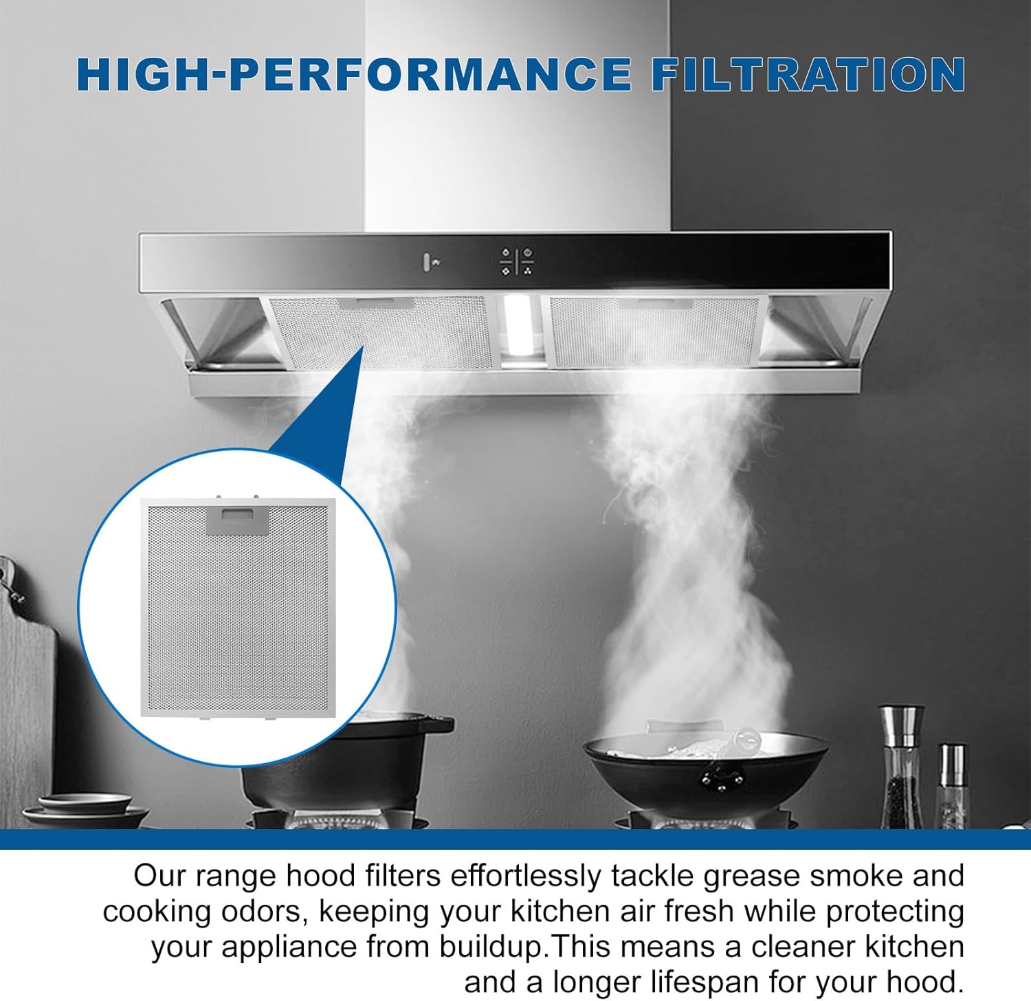12" X 10.5" W10169961A Range Hood Filter Replacement by ENKTIK Fit for Whirlpool Stove vent filter for Kitchen Overhead Exhaust Fan Blocks Grease & Filters Oven Air (3-Pack)