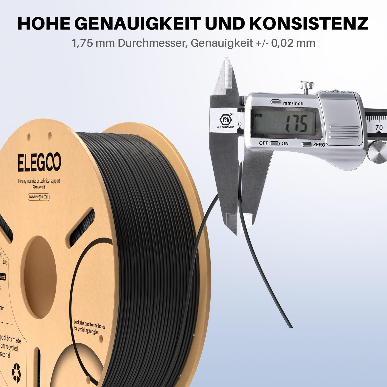 ELEGOO PLA+ Filament Schwarz 4KG & Rapid PETG Filament Weiß 2KG