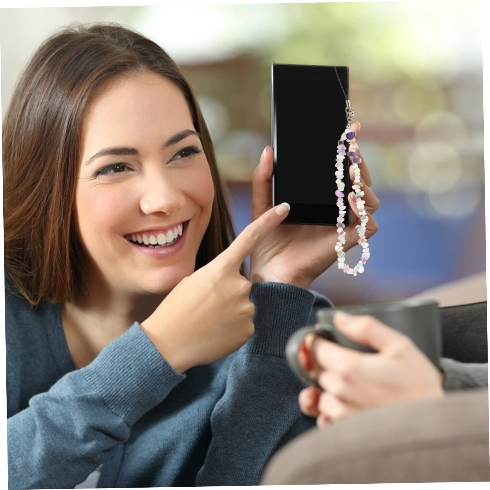 Artibetter Colgante De Cadena De Teléfono Móvil Cordón De Teléfono Delicado Cordón De Cuentas Para Teléfono Móvil Cordones Para Moviles Key Chain Cordón Colgante Grava