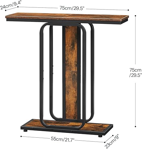 Miniatura 3 de HOOBRO Mesa consola estrecha, mesa de entrada pequeña de 29.5 pulgadas, mesa moderna de sofá de 2 niveles detrás del sofá, para sala de estar,