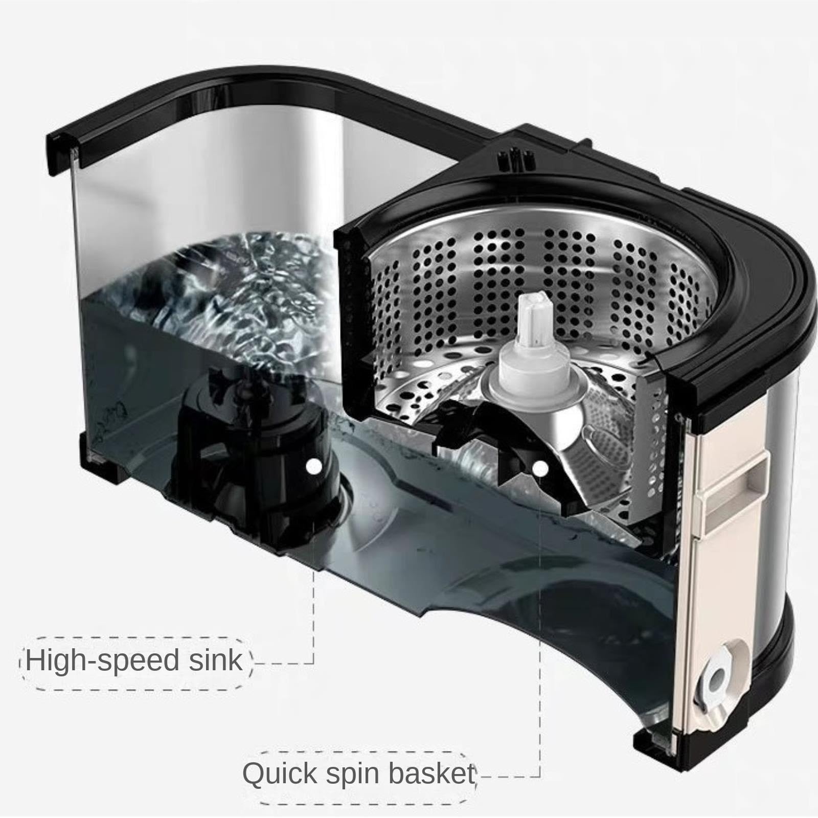 Professionale Mocio Lavapavimenti Spin Mop Home Kitchen Floor Cleaning per Pavimenti in Legno Duro E Piastrelle Include Teste di Mocio Lavabili Mop Lavapavimenti