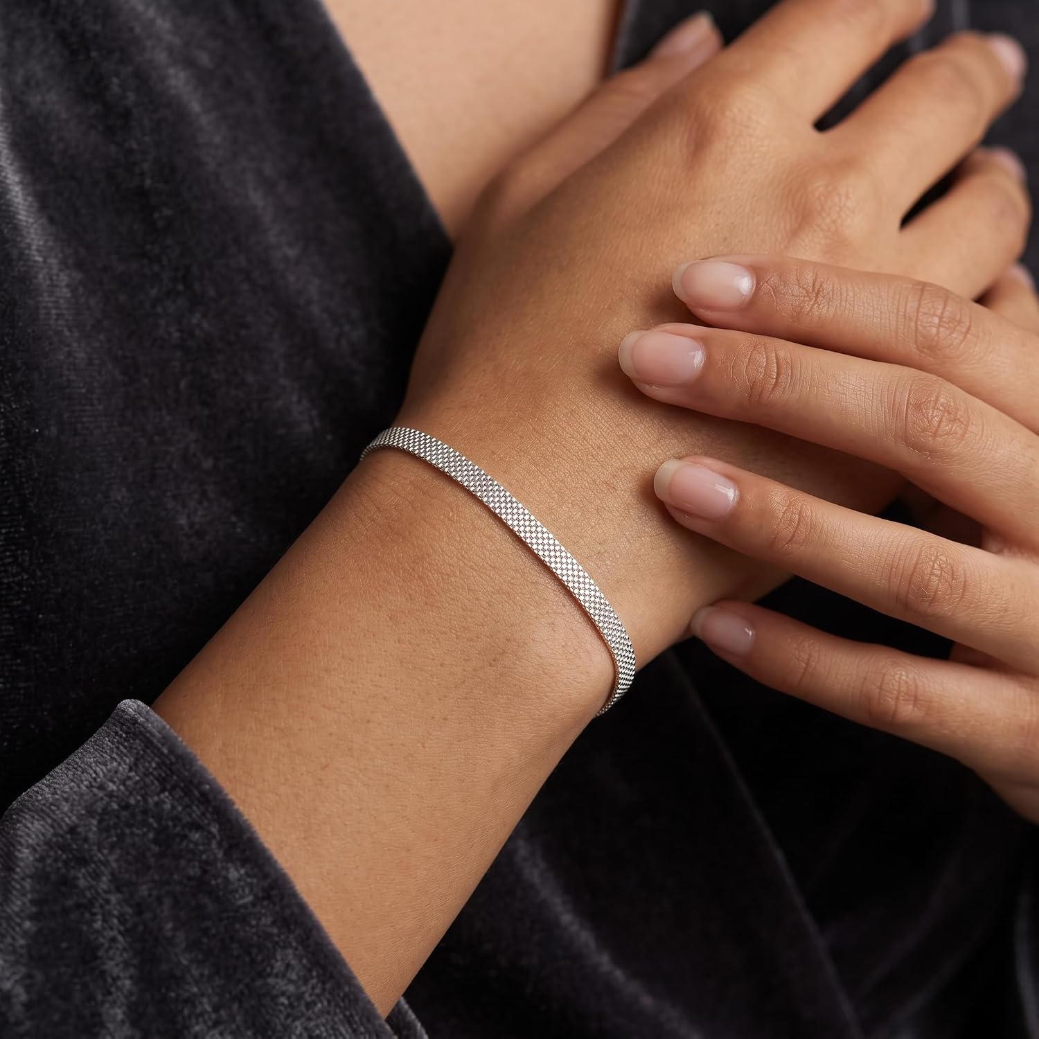 Silver Bracelets for Women, 5mm 925 Sterling Silver Bracelet 6.5 Inch image 2