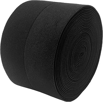 2.4" Black Wide Elastic Band for Sewing 5yd- Waistband Strap