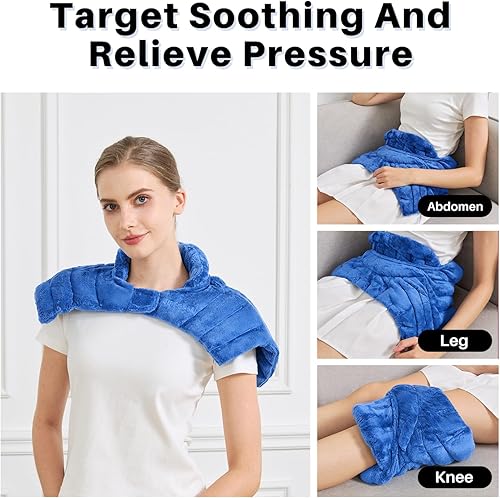 Miniatura 4 de Almohadillas térmicas para microondas, almohadilla térmica para microondas para cuello y hombros, envoltura térmica para el cuello, envoltura de