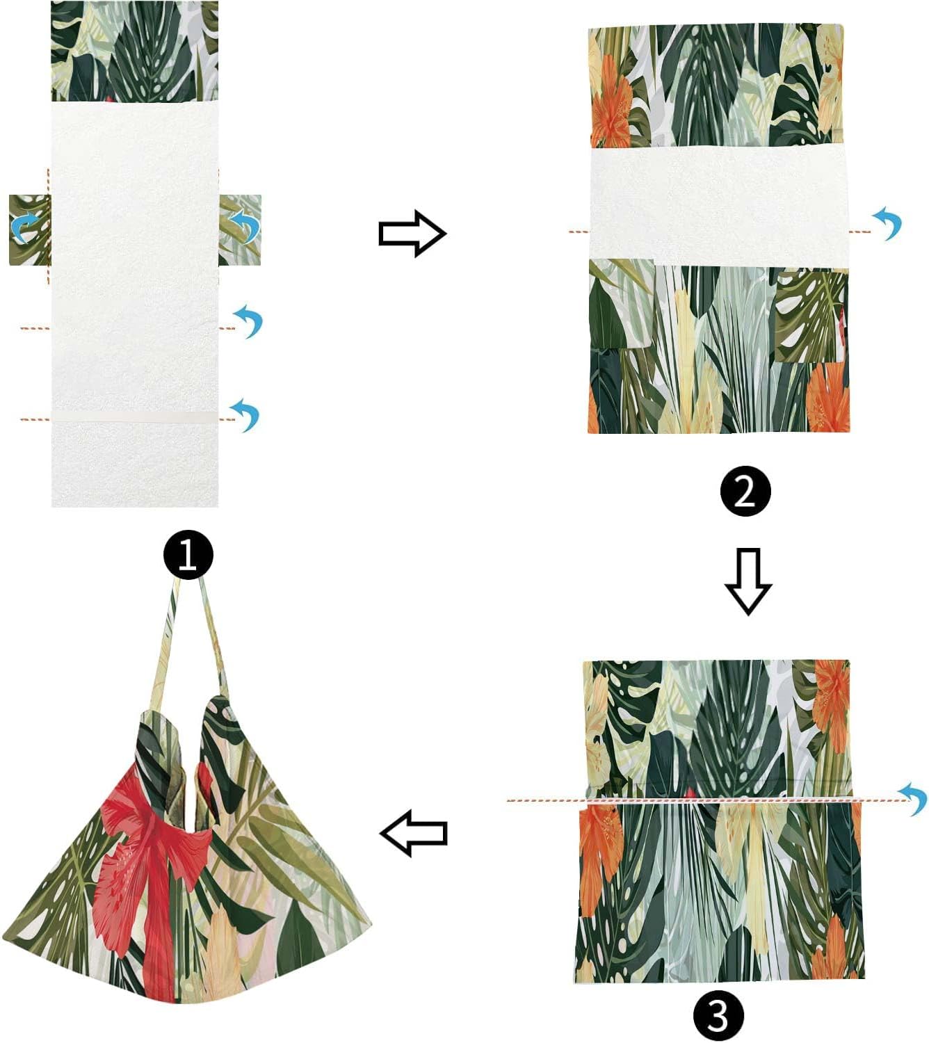 Mrcrypos Chaise Lounge Chair Towel Cover,Summer Hawaiian Tropical Plants Hibiscus Flowers Beach Chair Covers with Pockets (Pack of 1) for Pool Garden Courtyard Outdoor Trips,82.6"X29.5"