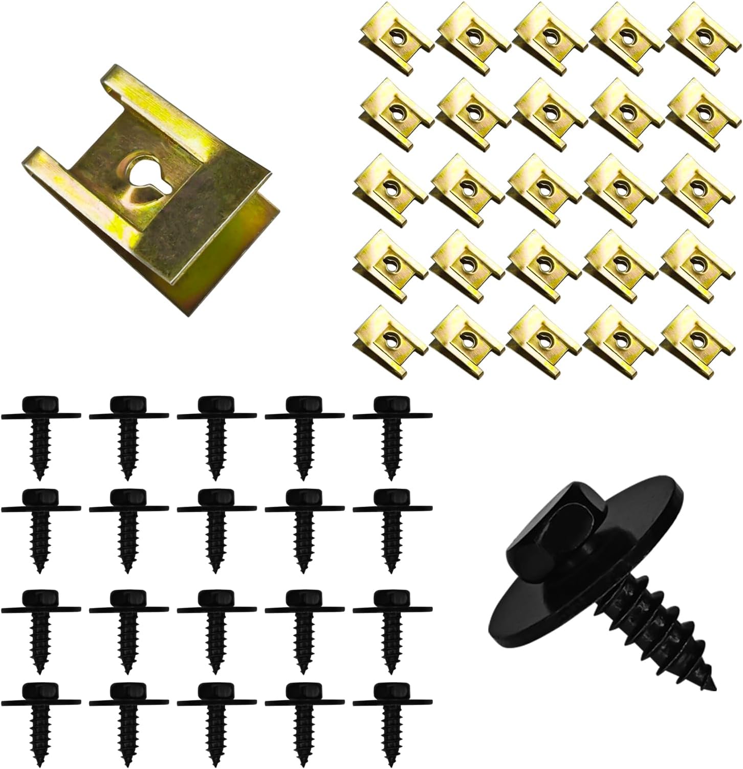 07147129160 40PCS Car Bumper Cover Screws, Automobile Body Fasteners Kit,Waterproof Fender Liner Retainers, Multi-Purpose U-Nuts Clips Compatible with BMW E46 E92 E90 (Multicolored)