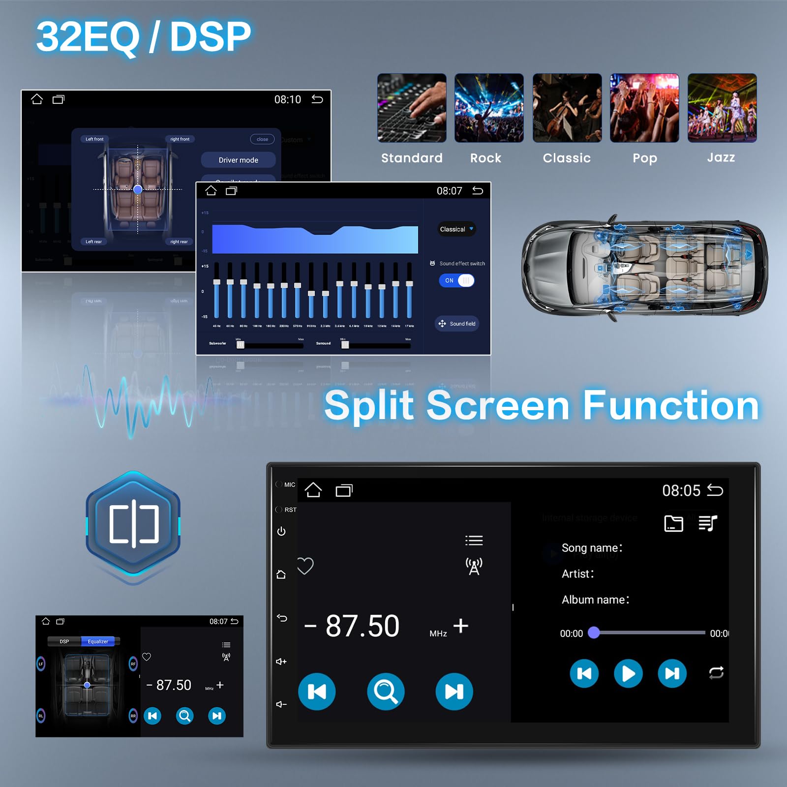 Inefala 2 Din Autoradio | 7 Zoll Touchscreen Mit Wireless CarPlay & Android Auto