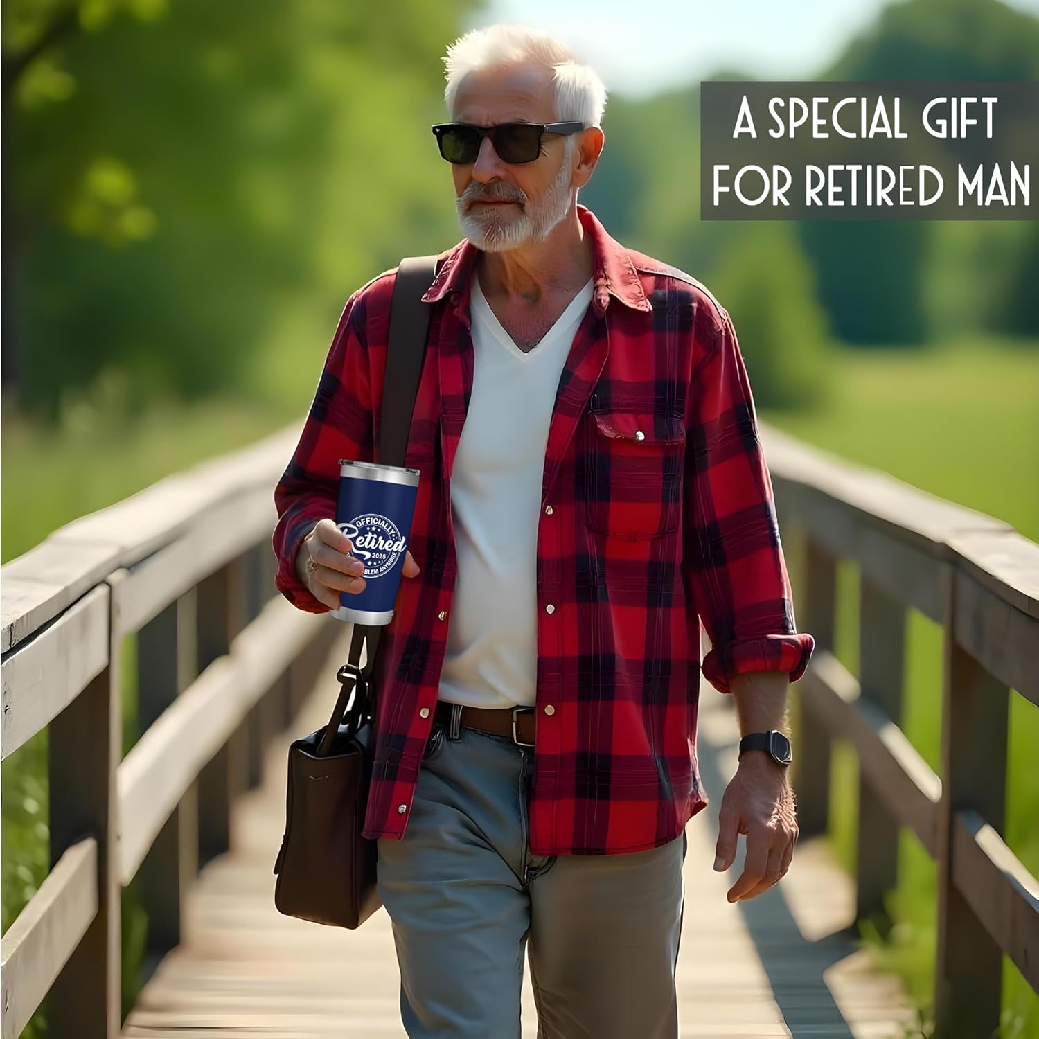 Retirement Gifts for Men 2025 - Retired Not My Problem Anymore - Retirement Tumbler for Him, Father, Husband - Retired Gifts for Men, Navy Tumbler 20 Oz, Fathers Day, Christmas Gift - Image 5