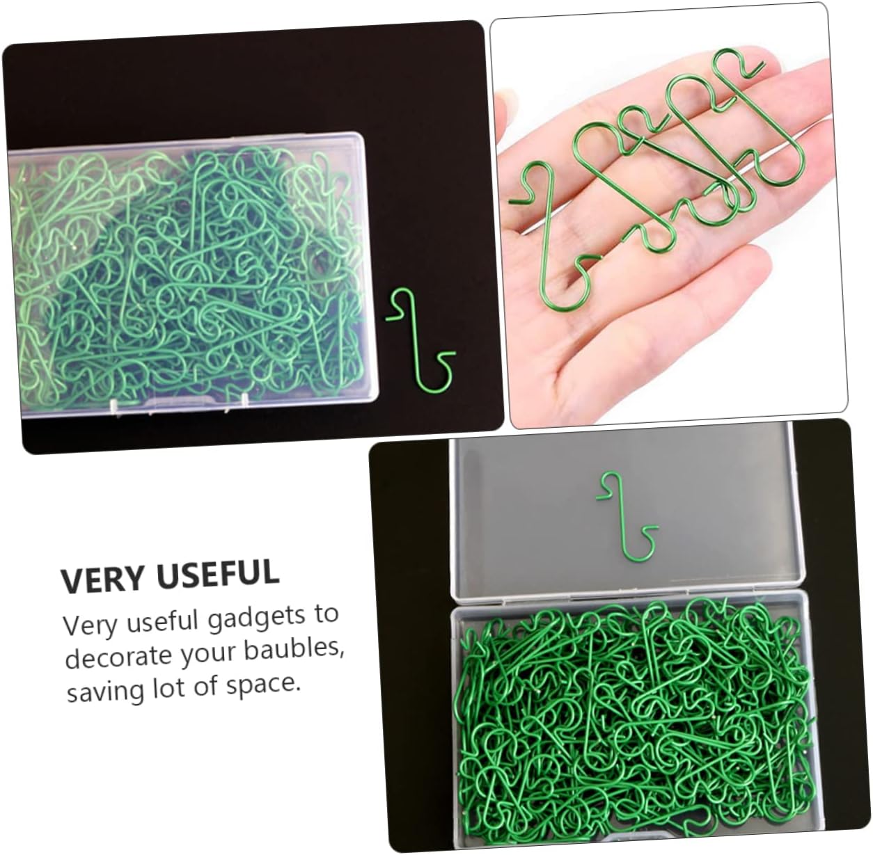 SHOWERORO 300pcs Decorative Hanging Hooks Ornament Hooks for Christmas Tree Floral Arrangements Sturdy Clips for Party Decorations Home Decor