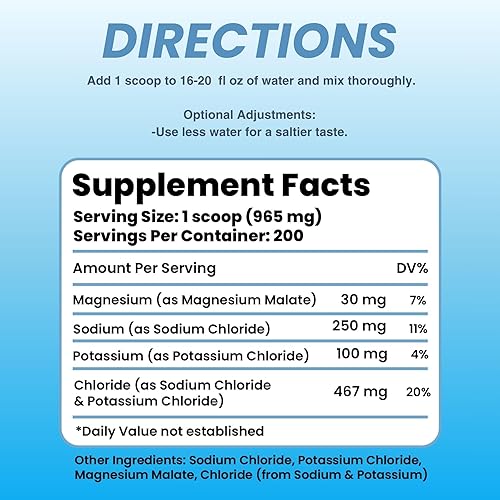 Miniatura 7 de Electrolitos sin sabor - 200 porciones - Electrolitos en polvo sin sabor - Electrolitos sin azúcar - Electrolitos sin sabor - Cero carbohidratos -