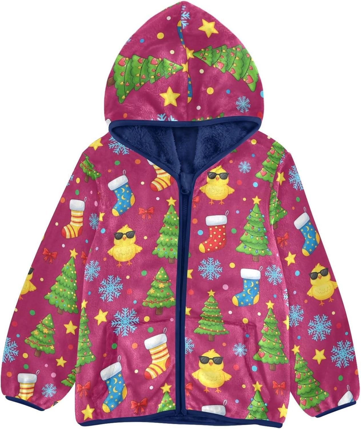 Christmas Fleece Jacket Toddler Boy Children Plush Outerwear Baby Boys Hoodie 3T