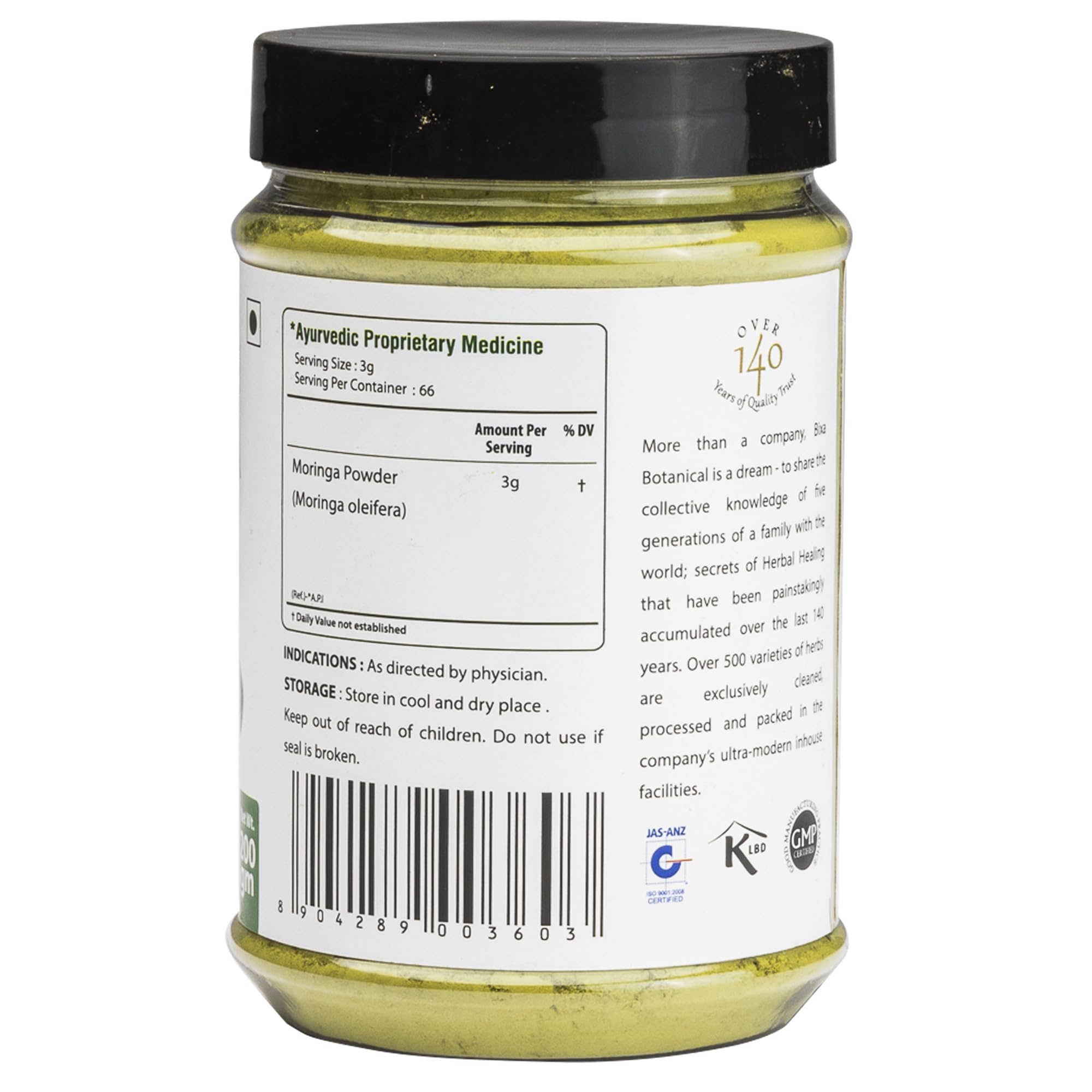 Bixa Botanical Moringa Powder (Moringa Oleifera) - 200 Gm | Bone & Joint Pain Care | Immunity Booster | Multi Vitamin Raw Superfood | Supports Digestion & Blood Circulation Pack of 1 - Image 4 thumbnail
