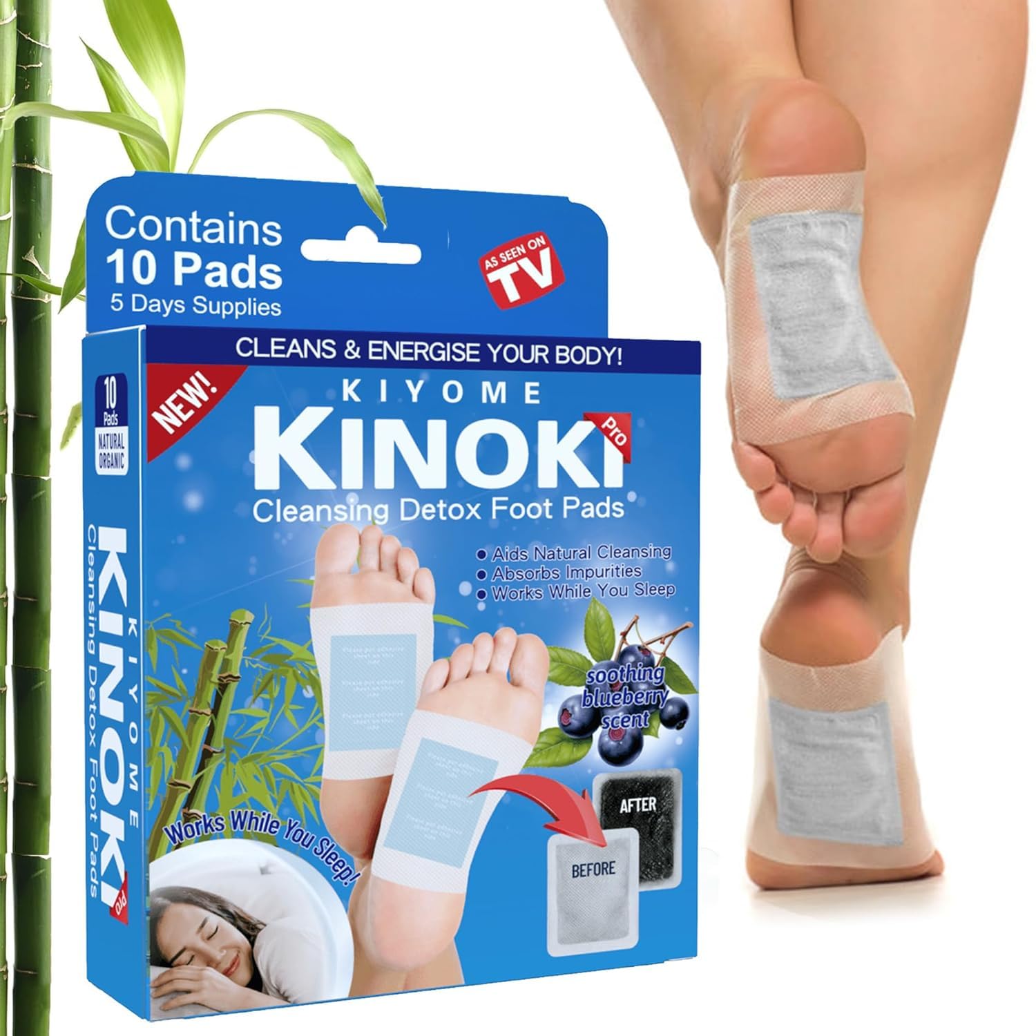 Viransh Enterprise Detox Foot Patches for Remove Toxins,10 Pads Blueberry Deep Cleansing Foot Pad for Weight loss & Detoxification, Relieve Fatigue, Pain & Stress Relief Sleep feet Patch for Men & Women-image-12