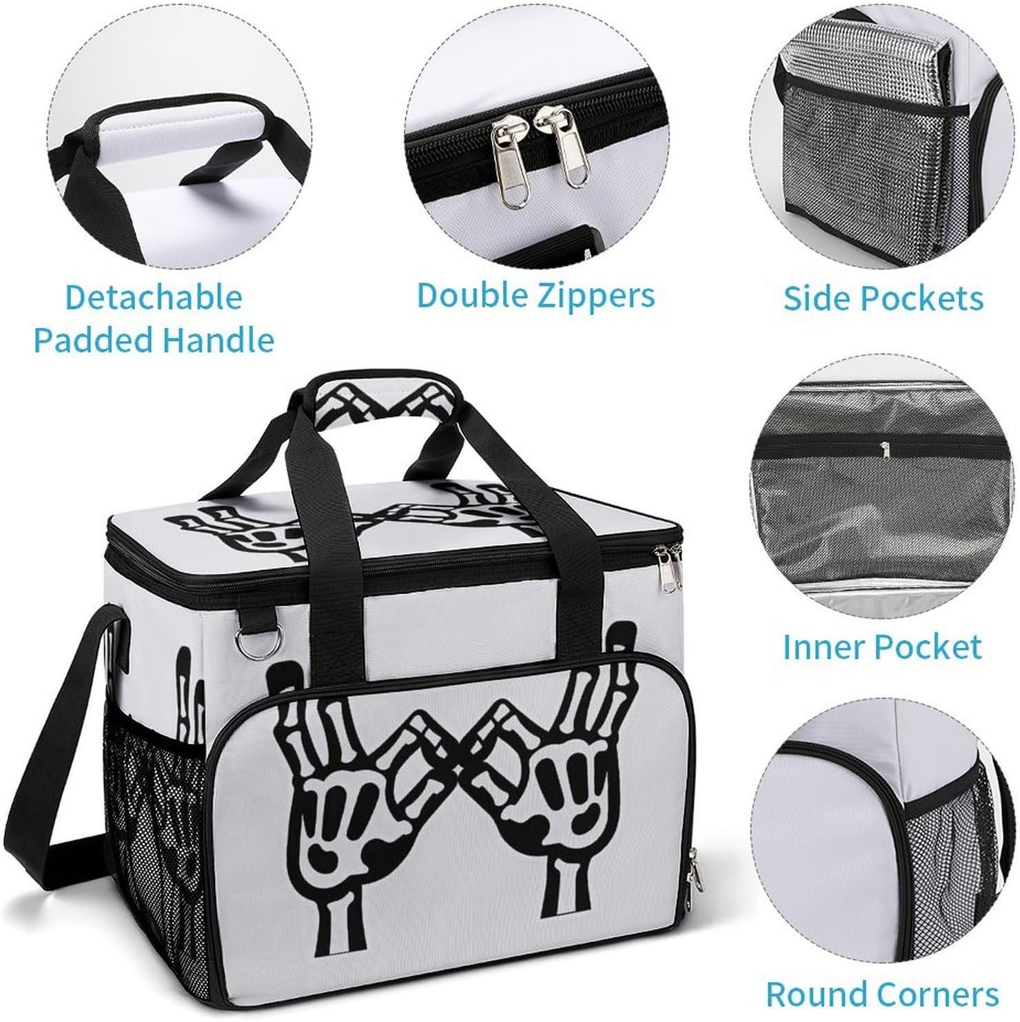 Insulated Picnic Backpack Tote Bag, Large Capacity 30L Than Love Cooler Bag Leakproof Beach Bags Portable Lunch Box Waterproof Picnic Basket for Beach Camping BBQ