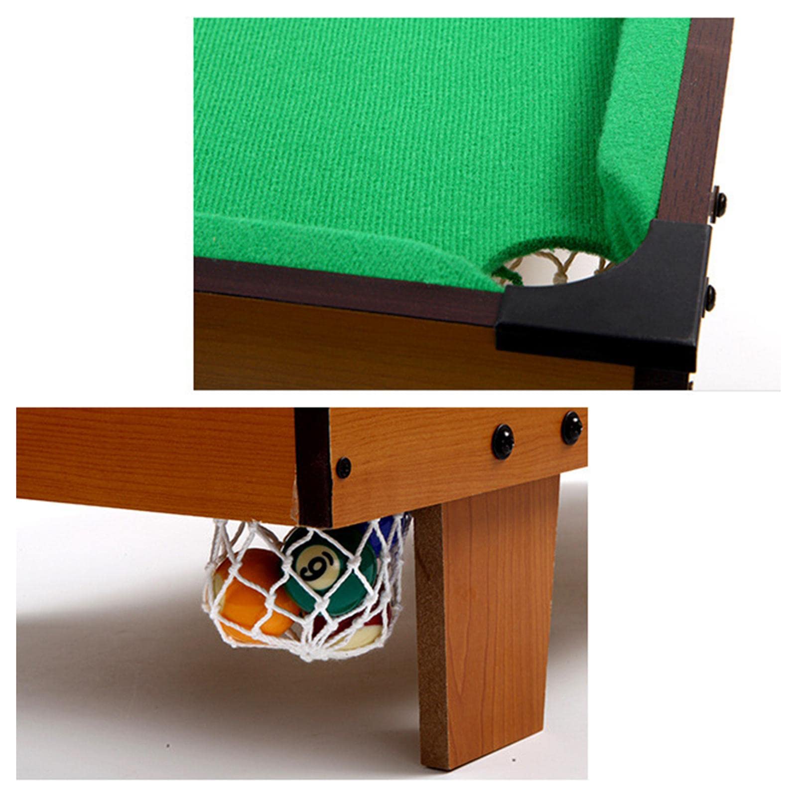 Set da Biliardo Portatile per Interni, Gioco con Gesso, Triangolo in Legno, Biliardo da Tavolo Interattivo per Camera da Letto, Adulti E Bambini