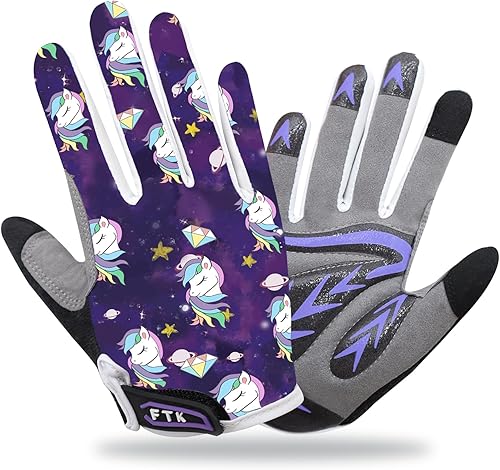 Guantes de bicicleta para niños y niñas, guantes de ciclismo acolchados de gel para niños y niñas, guantes de ciclismo antideslizantes para jóvenes