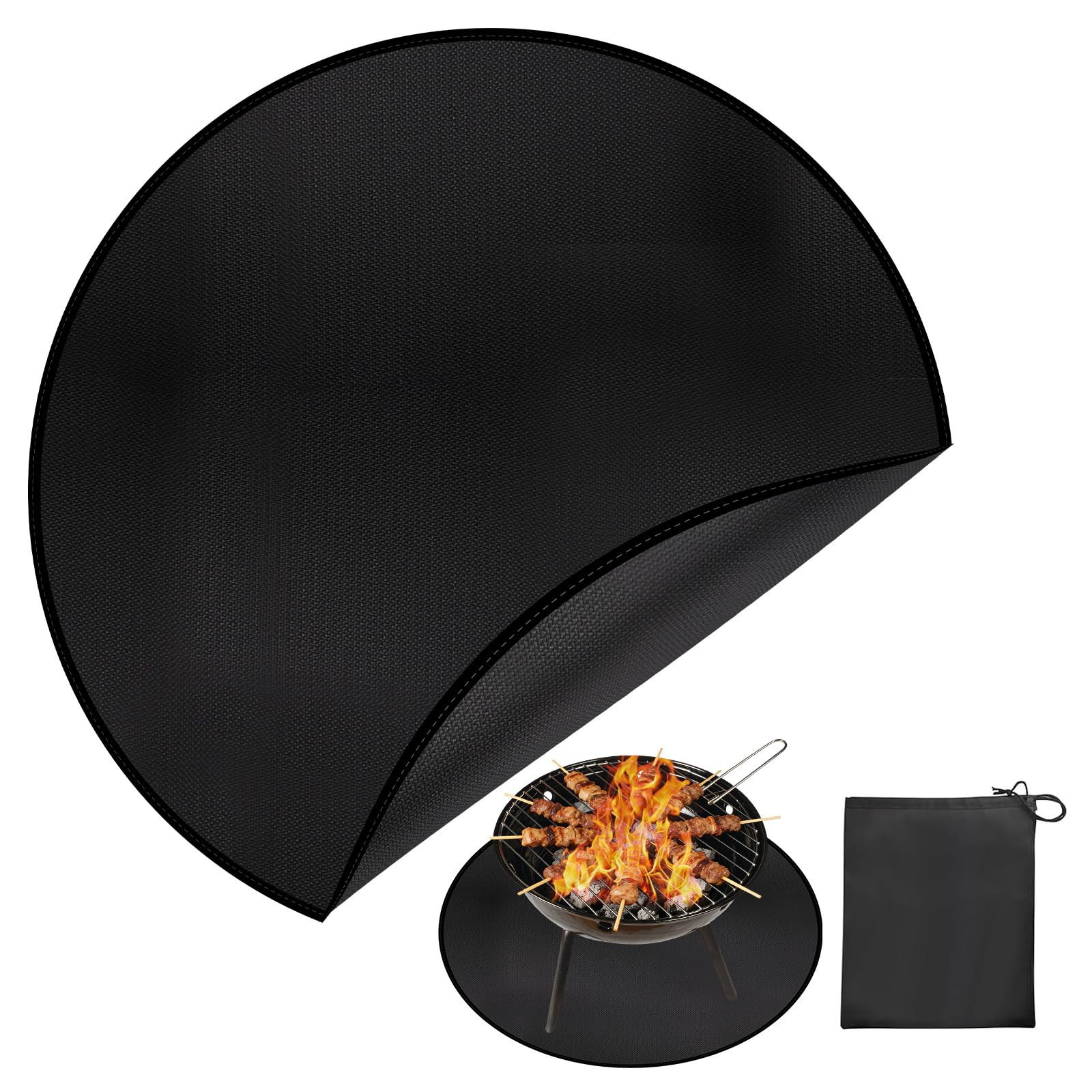 Podkładki pod paleniska, 97 cm, duża mata do grillowania, ochrona podłogi, do grilla na świeżym powietrzu, odporna na olej, wodoszczelna pod podłożem, akcesoria do grilla, ochrona kuchenek