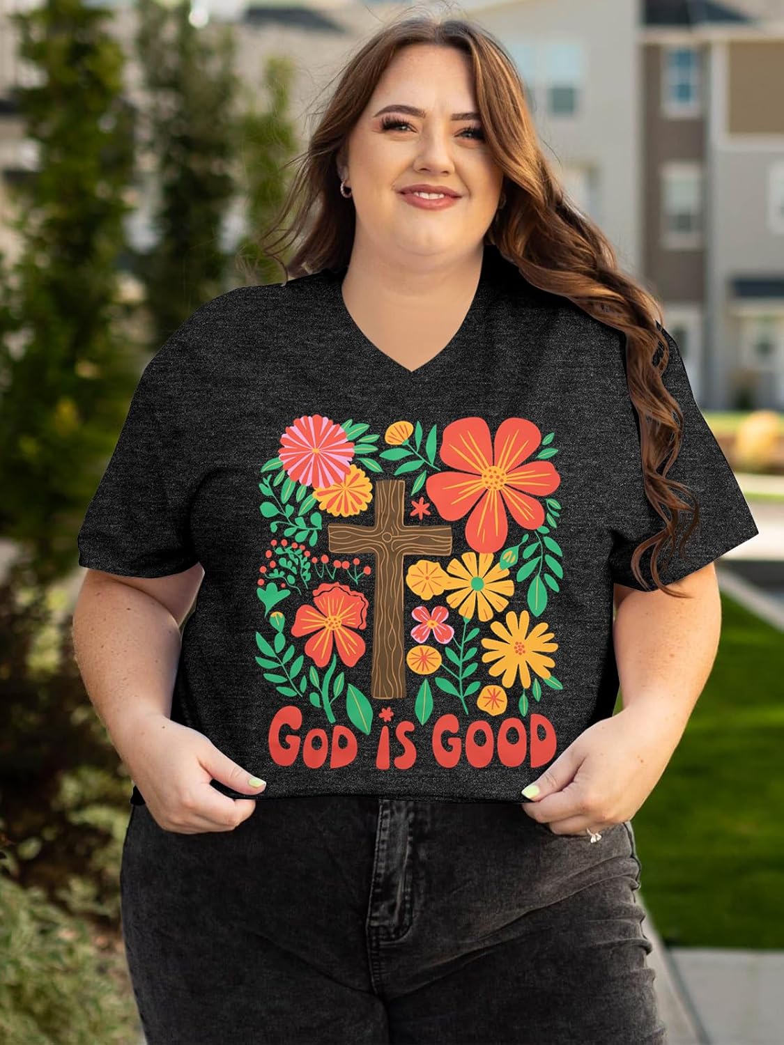 Plus Size Christian Shirts for Women God Shirt Jesus Religious Faith Tshirts Bible Verse Top Inspirational Graphic Tee - Image 7
