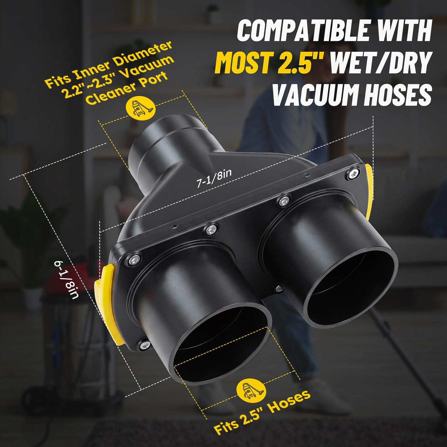 Dust Collection Fittings with Blast Gates - Dual Port -4
