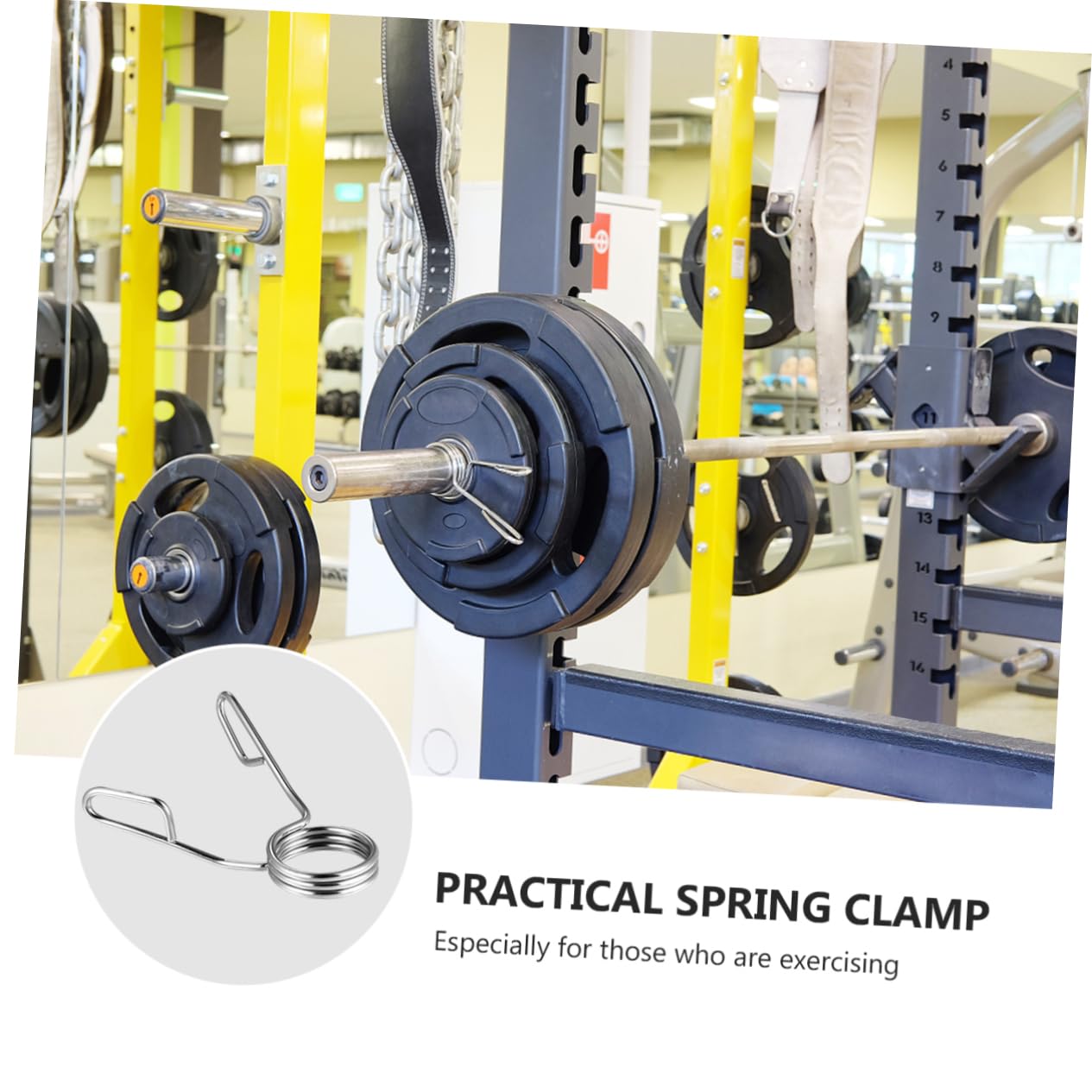 EXAOMBLE 2pcs Spring Clip Collars for Weightlifting Non- Barbell Clamps for Secure Grip Compatible Bars Fitness Accessories for Gym Strength Training