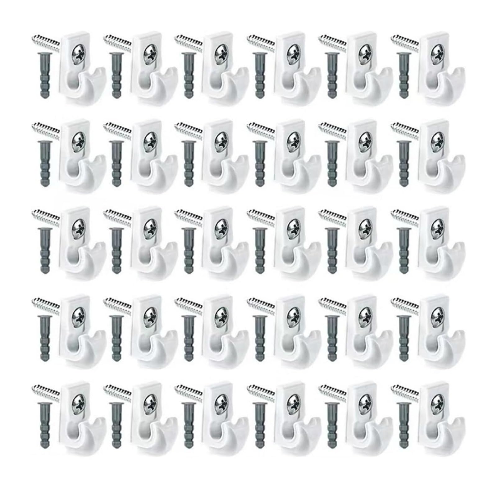 DQZRTUECA Outdoor String Light Hook ABS Gutter Shape Pack of 10-50 Screw-in(White-30pc)