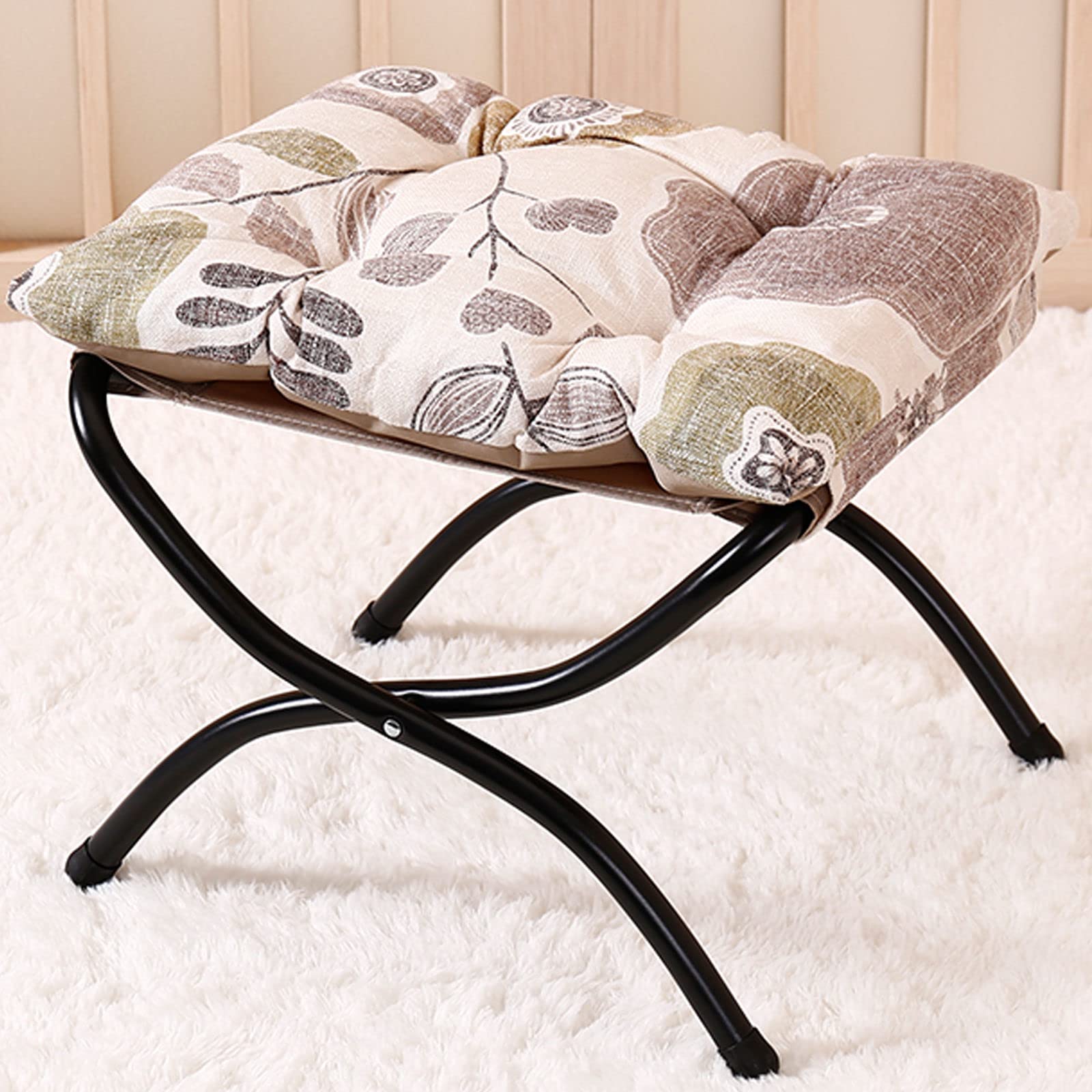 Tabouret repose-pieds pliant en coton pour soulager vos jambes au salon