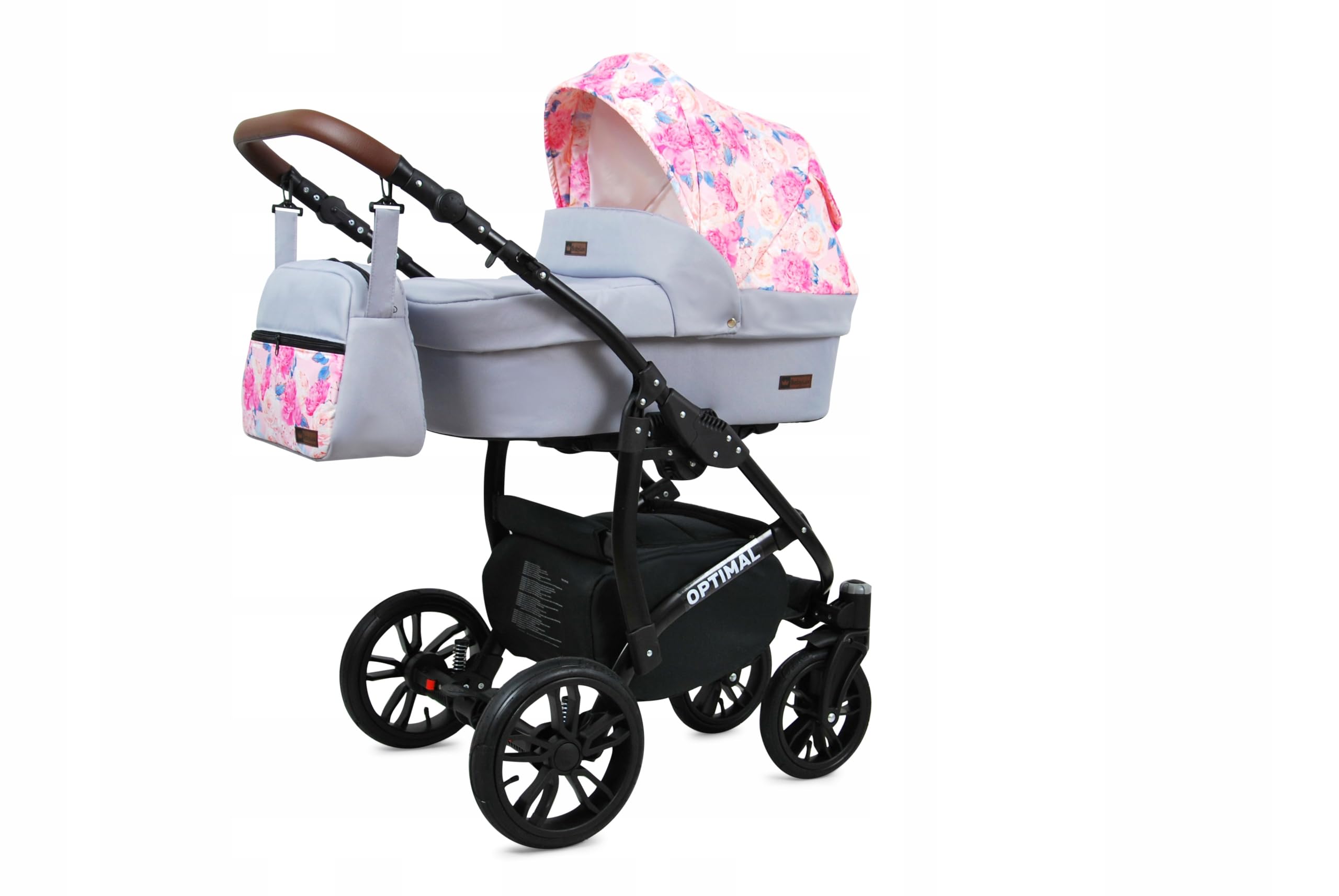 BabyLux Zestaw wózków dziecięcych 3 w 1 – optymalny – w zestawie wanienka dla niemowląt, fotelik sportowy, fotelik samochodowy – fotelik samochodowy – zestaw wózków dziecięcych z torbą do przewijania