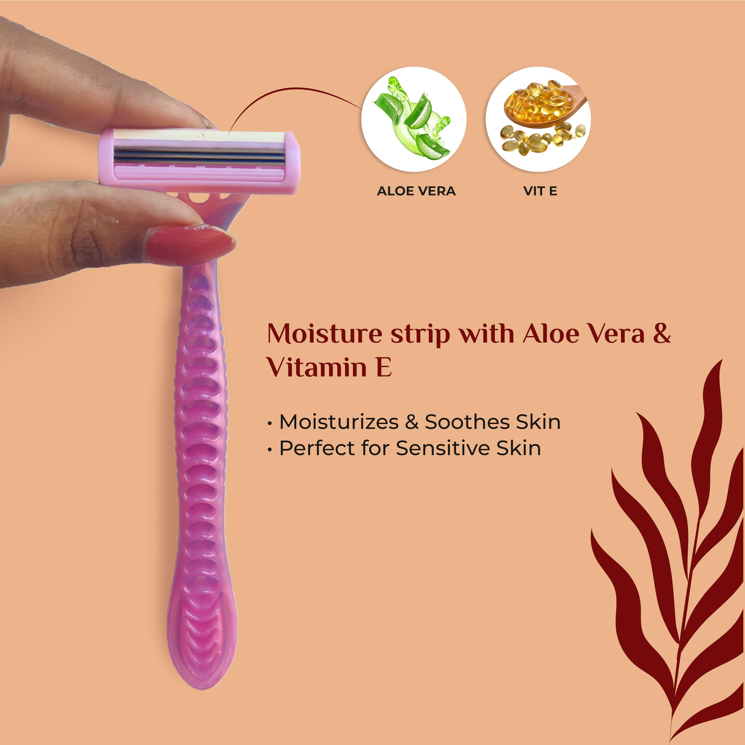 Senzicare Disposable Body Razors for Women - Pack of 5 | Aloe Vera & Vitamin E Moisture Strip For Smooth & Painless Hair Removal | Safe, Hygienic & Economical (Disposible body razor) 1