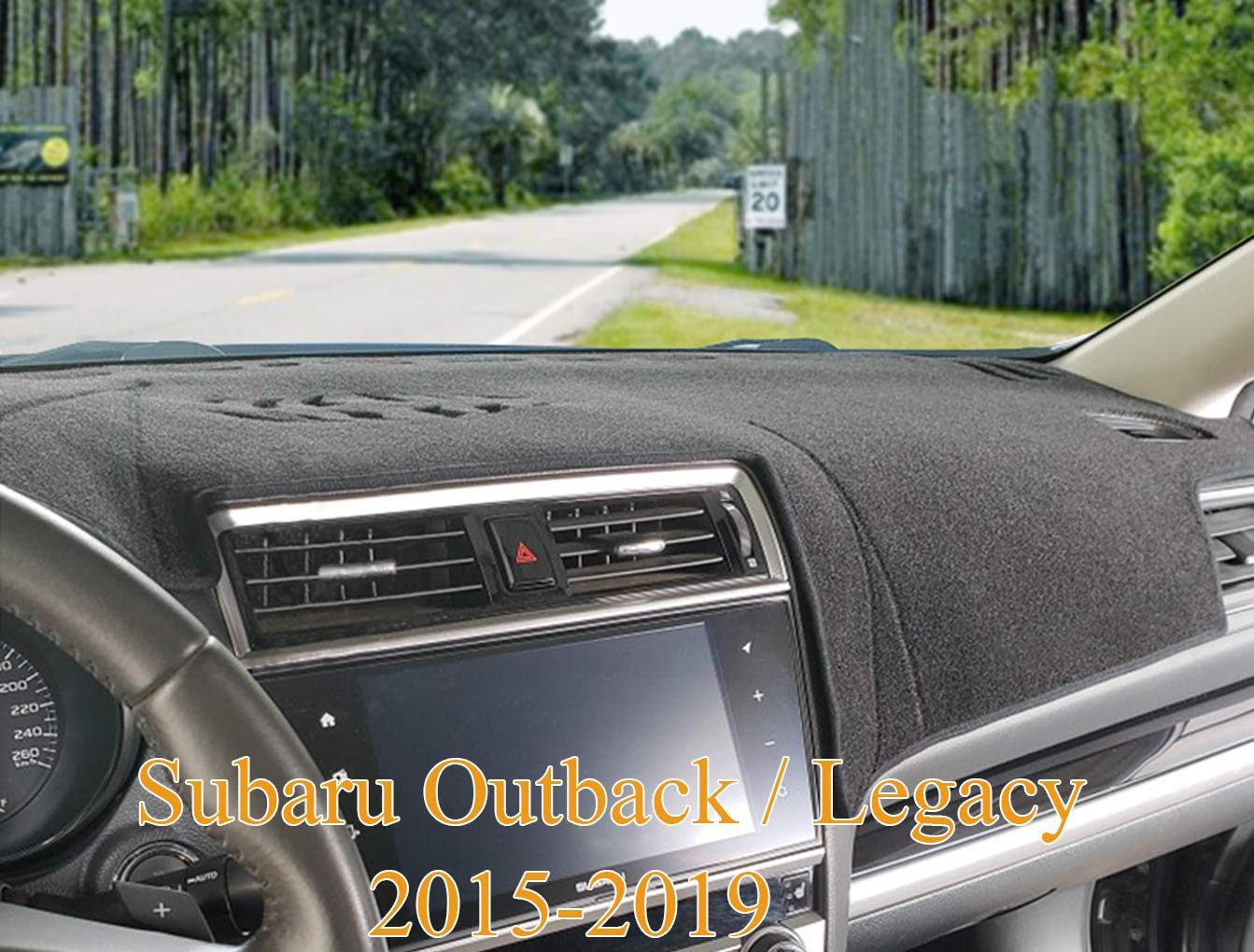 Yiz Dashboard Cover Dash Cover Mat Pad Custom Fit for Subaru Outback Legacy 2015 2016 2017 2018 2019 (15-19 Black) Z06