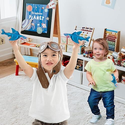 Miniatura 7 de ArtCreativity Planeadores de tiburón volador de espuma, juego de 24, aviones planeadores ligeros para niños y niñas, aviones voladores empaquetados