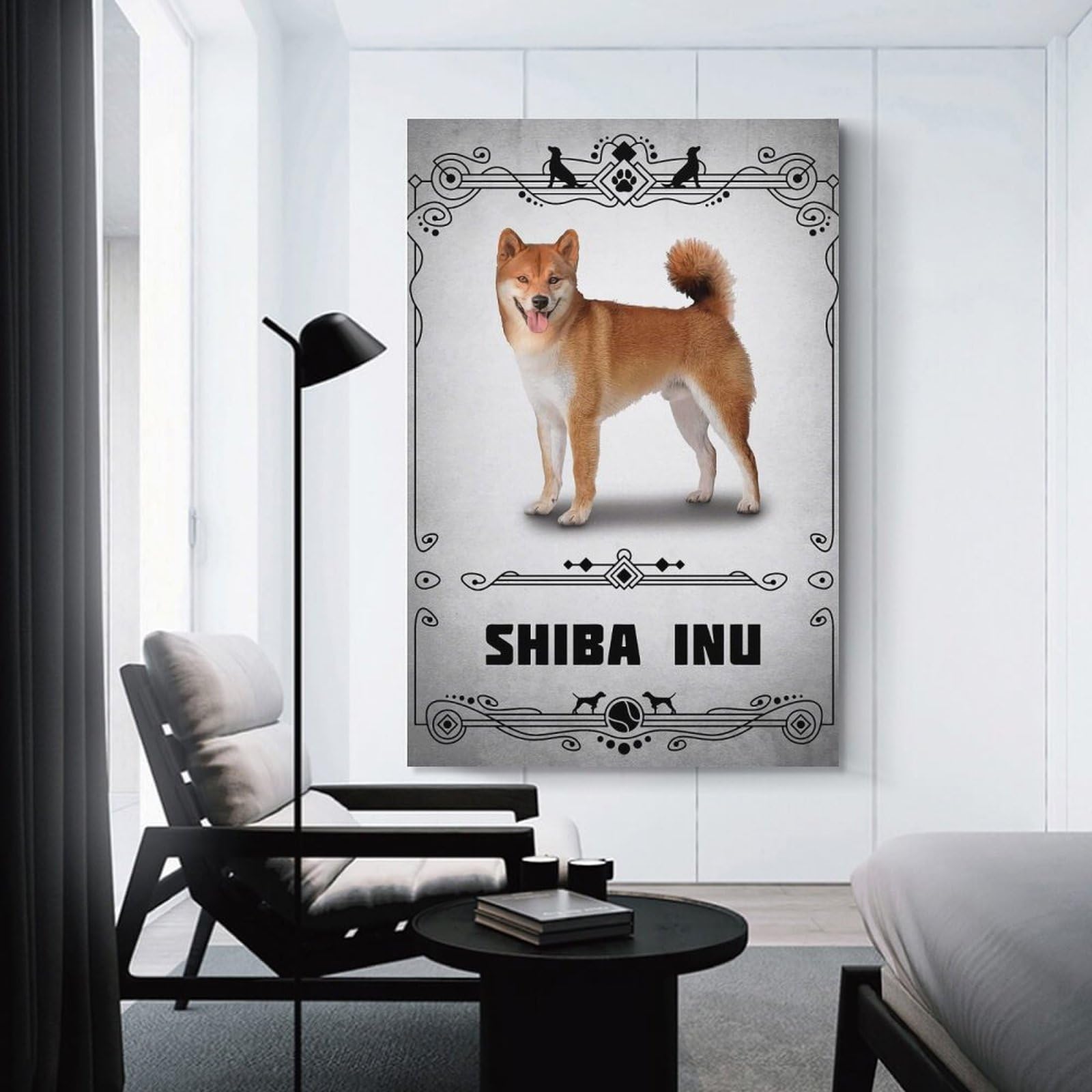 Junmoney Canvas Wall Decor Shiba Inu, 20x30inch(50x75cm), for Gallery Wall Decor And Room Displays, An Easy Match for Collected Prints