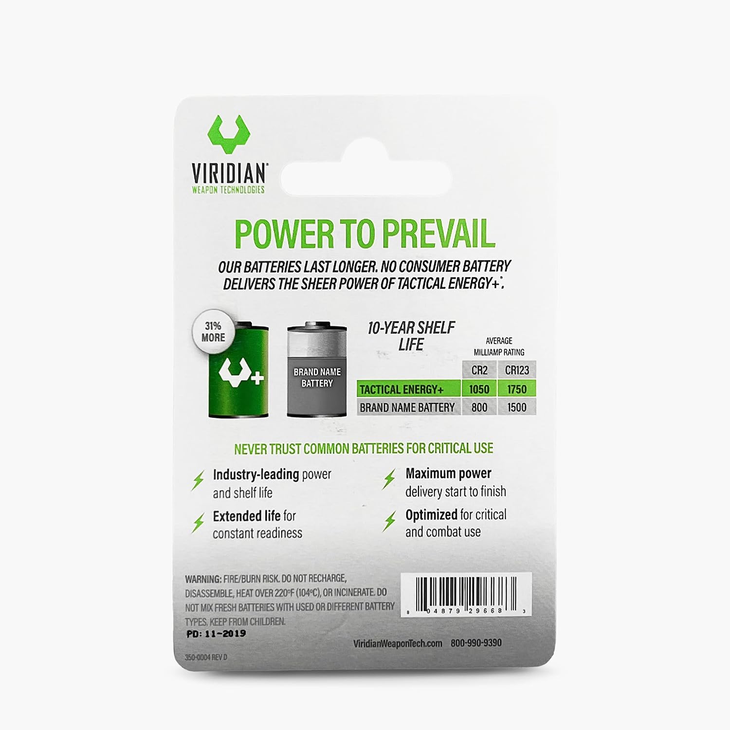 Viridian CR2 3v Lithium Battery (3-pack)