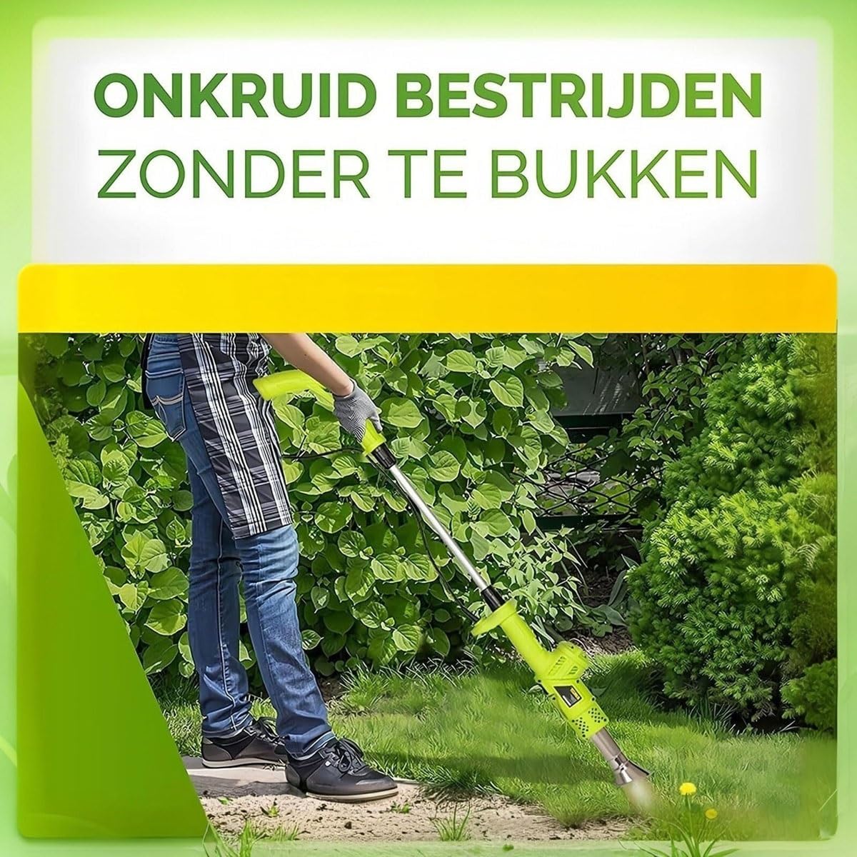 Elektryczny Chwastownik I Opalarka, Odchwaszczacz Ogrodowy, Dwie Temperatury 80/650 ℃, Przepływ Powietrza 500 L/min, Do Ogrodów, Tarasów, Podjazdów(Green)
