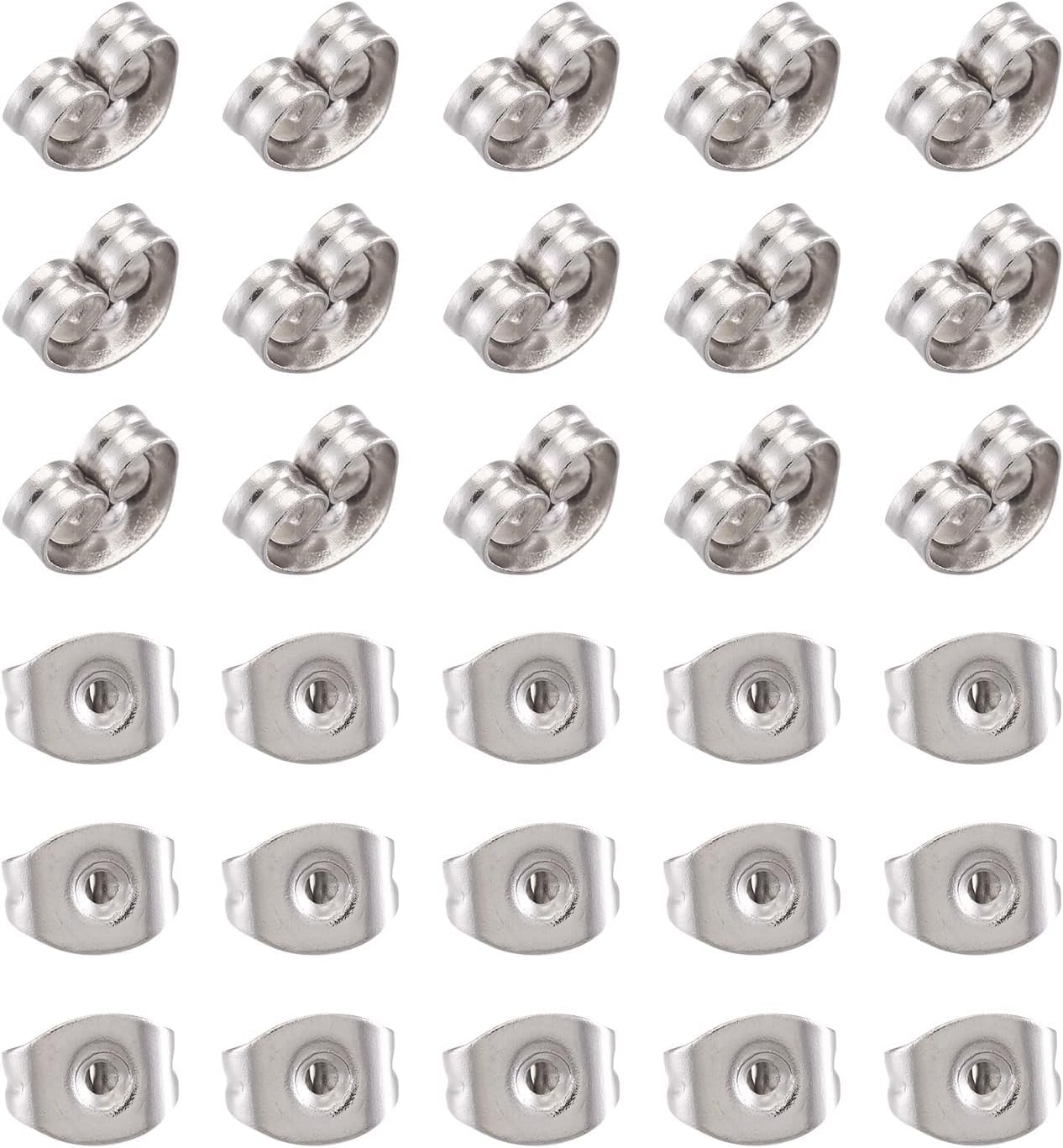 Dhruv Crafts Natural Brass Post Scroll Butterfly/Steel Clutches Earring Backs (6.5 x 4.5 mm) 25 Pieces/Packet (Silver) (B0BLM3HMQ6) Amazon Price History, Amazon Price Tracker