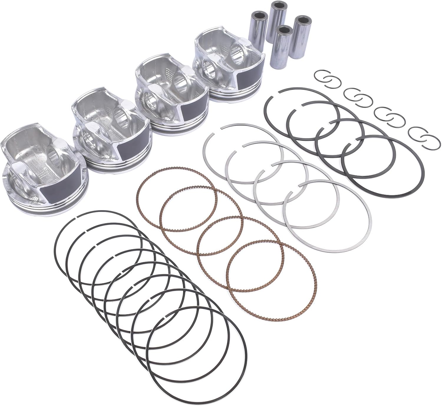 4Pcs Piston & Rings Kit Replacement for Hyundai Elantra GT Base Sport Coupe Tucson GLS SE 2.0L L4 Gas 23041-2E210 23041-2E200