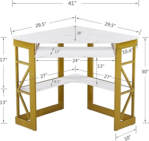 Miniatura 46 de VECELO - Escritorio de esquina para computadora Marrón antiguo,Negro,Teca,Madera de teca marrón,Blanco,Blanco & Oro,Natrual
