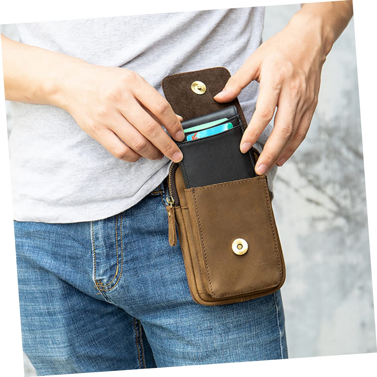 Multifunktionale Smartphone Gürteltasche aus Strapazierfähigem Material mit Schlüsselanhänger für Herren und Damen Kompakte Outdoor Handyholster für Wandern Camping Radfahren