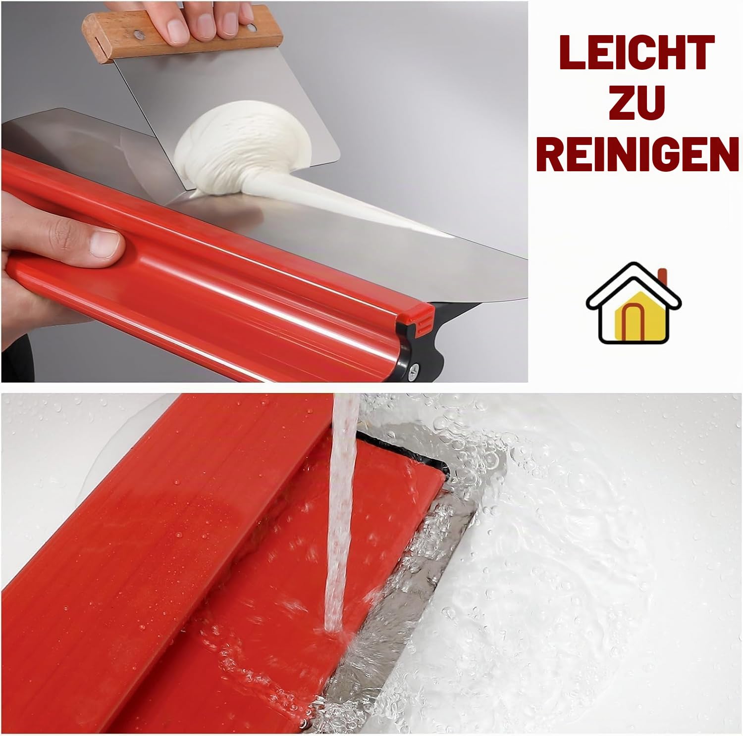 Flächenspachtel set,Edelstahl Trockenbau Glättung Spachtel mit 70-158cm Teleskopstange (25cm + 40cm +60cm)