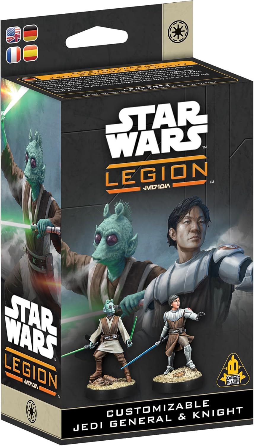 Asmodee Star Wars: Legion Customizable Jedi General and Knight - Tabletop Miniatures Game, Strategy Game for Kids and Adults, Ages 14+, 2 Players, 90 Min Playtime