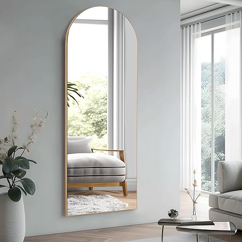 Miniatura 3 de NeuType Espejo arqueado de longitud completa de 64 x 21 pulgadas espejo grande arqueado con soporte espejo montado en la pared espejo grande de
