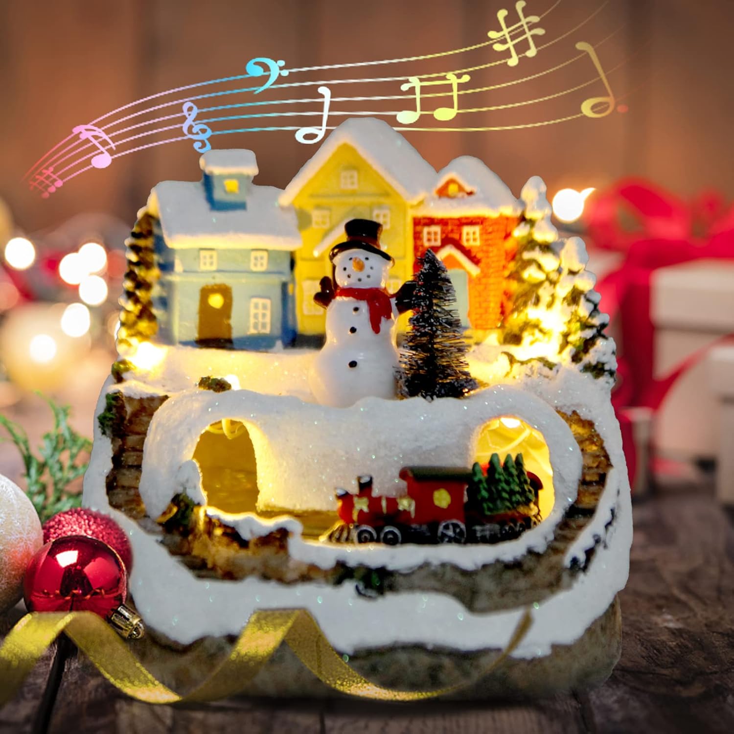 Christmas Decorations Snow Village Resin Building Figurines