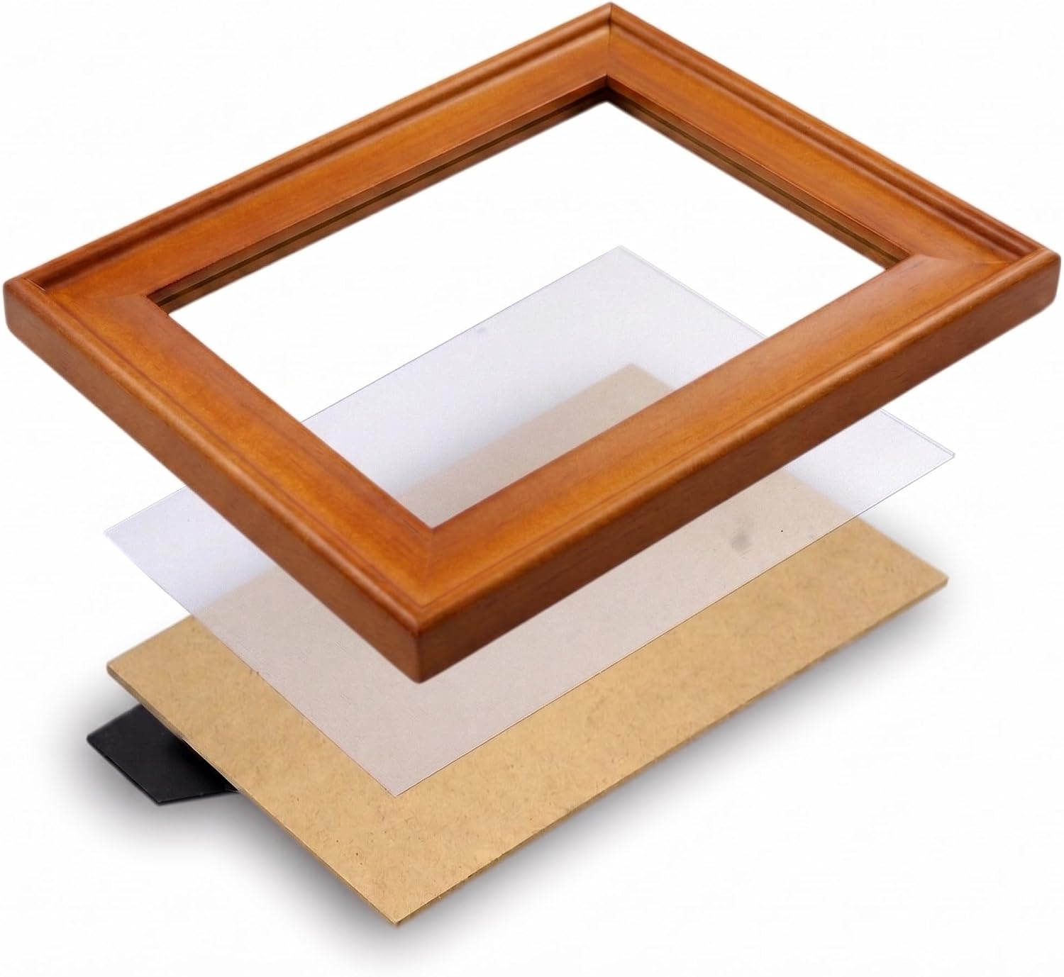 8 x 10 inch Country Scoop Wide Molding, Natural Solid Wood Picture Frame with Plexiglass, Vertically and Horizontally Display for Tabletop or Wall Decor Photo Frame, Plain Honey Brown image 5