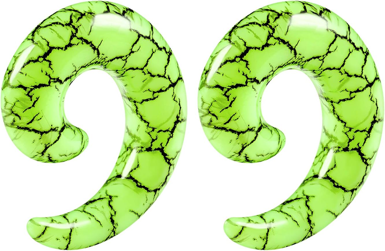 Pair of Acrylic Colorful Spiral Taper Stretching Expander Piercing Jewelry Ear Flesh Tunnels Stretcher Plugs Earring Lobe