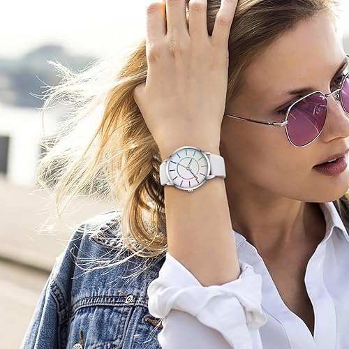 Miniatura 2 de Bisley Women's Rainbow Watch Silicone Strap Waterproof Watch Fashion Analog Quartz Watches