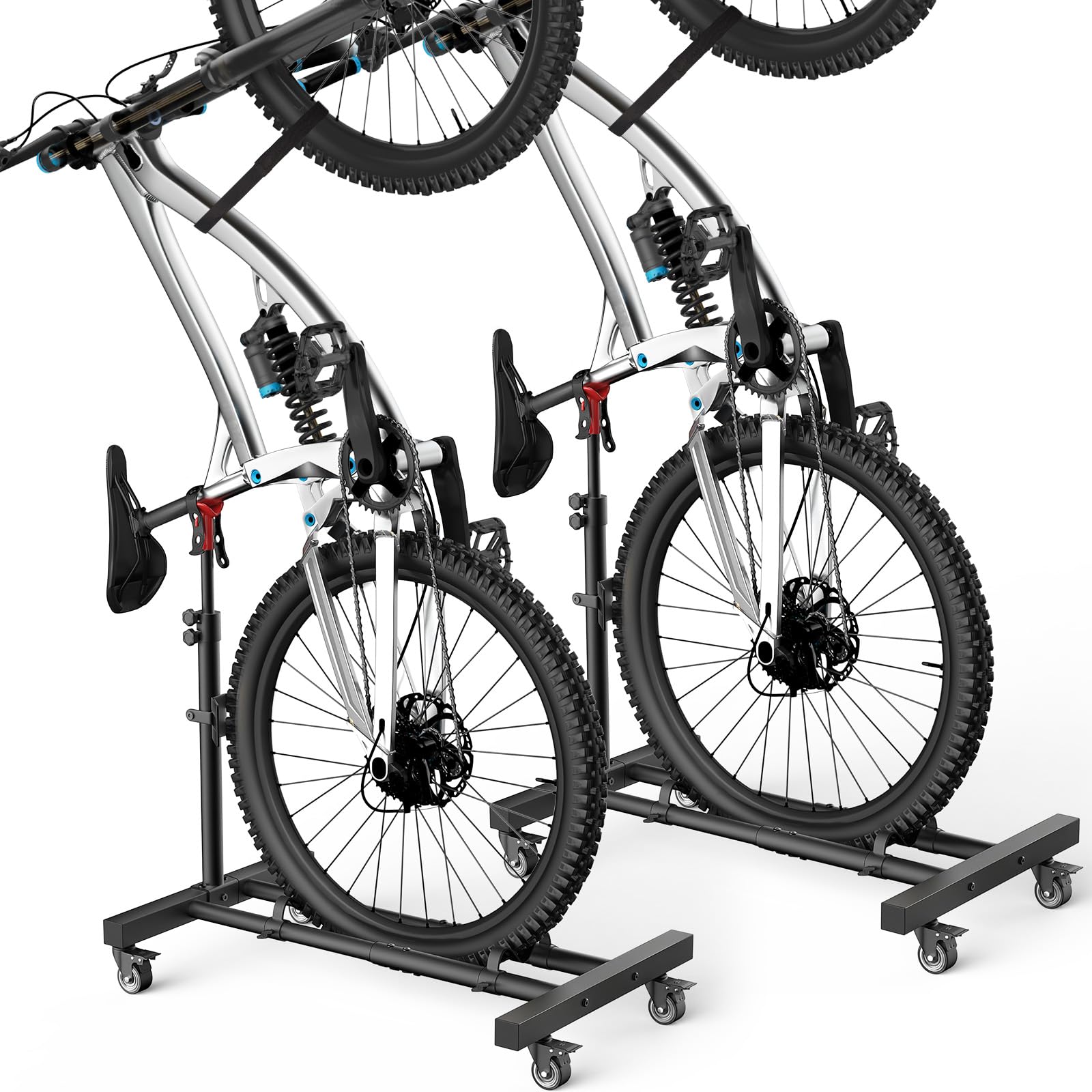 Housolution Soporte Vertical para Bicicleta con Ruedas 360°, 2 Unidad | Hasta 29 Pulgadas,Ajustable, Sin Perforar, 80 Libras de Resistencia, para Garage, Apartamento, MTB y Carreteras