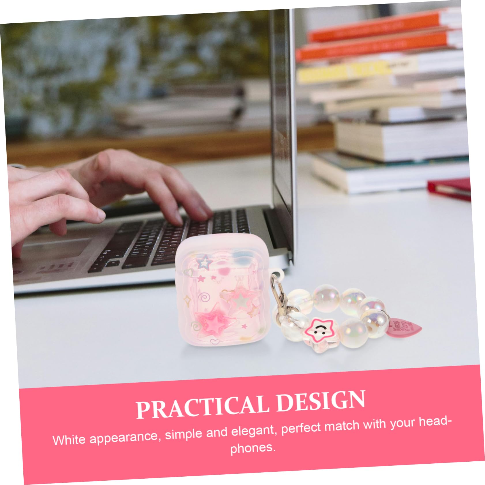 ARTIBETTER Estuche Elegante para Auriculares con Diseño De Flores Y Cuentas 5 Unidades Funda Protectora Resistente para Mujer