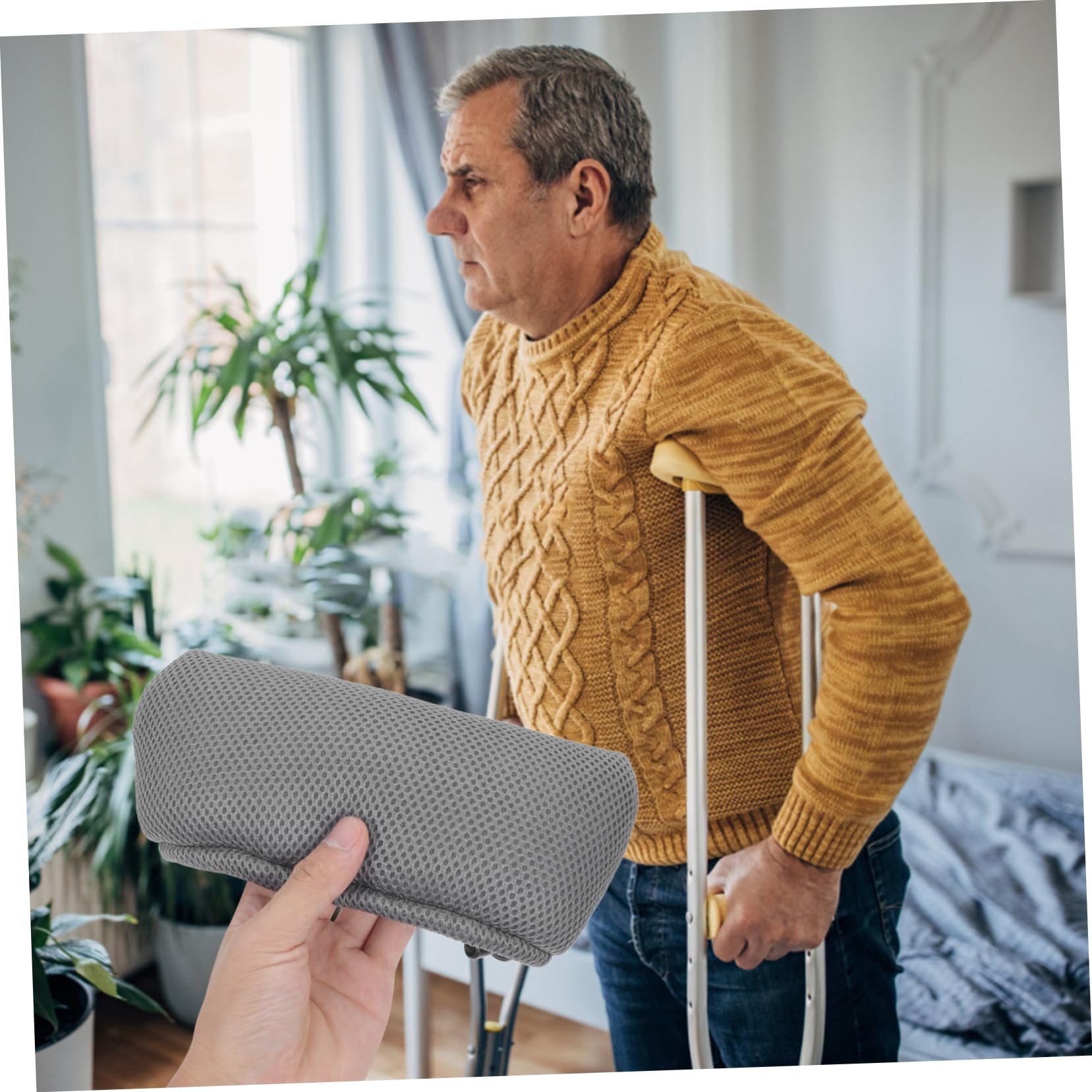 1par Almohadillas Para Muletas Reutilizables y Resistentes Al Desgaste Fundas Cómodas Para Axilas Diseño De y Transpirable Para Mayores