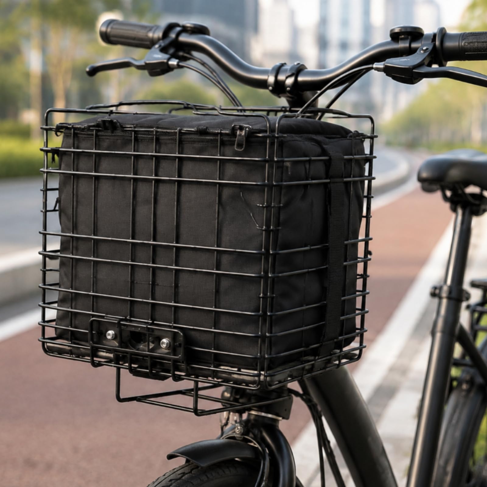 Panier Vélo Pliable Amovible, Modèle Pliable avec Sac Intérieur Et Boîte en Carton